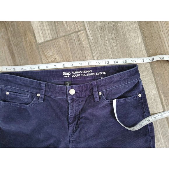 Gap Corduroy Alway Skinny Navy Blue Pants On Size 8 - Picture 3 of 7
